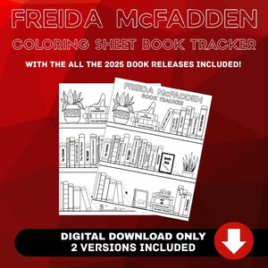 Freida McFadden Book Tracker: Coloring Page Reading Log (Digital Download)