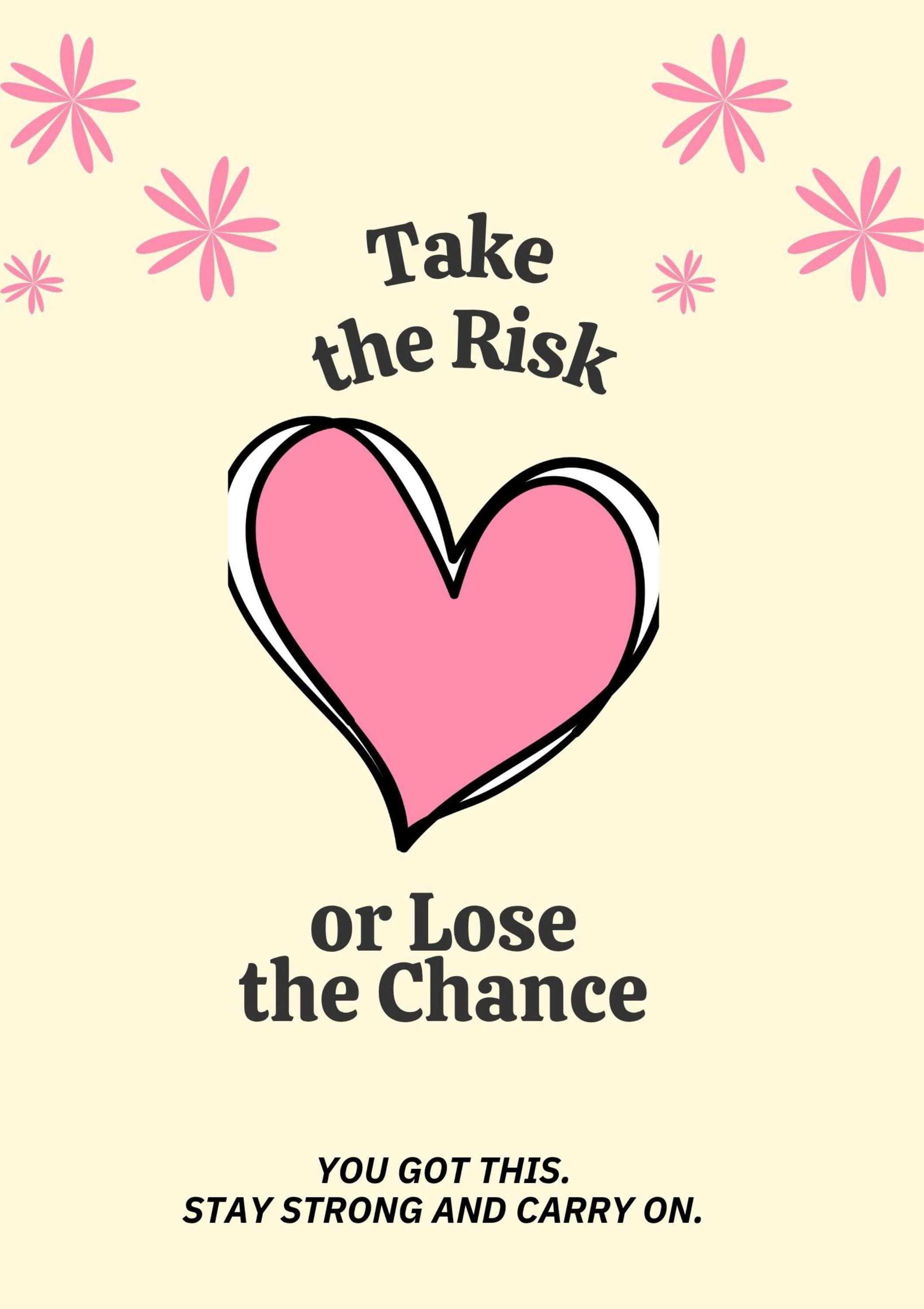 リスクを負うか、チャンスを失うか – モチベーションを高める壁アート、印刷可能なデジタルダウンロード