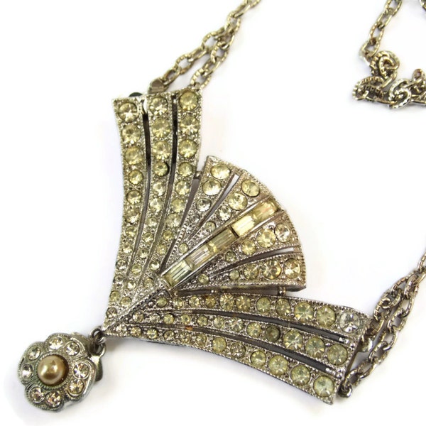 Vintage Glass Jewel Deco Wedding Necklace - GATSBY -  Etsy uk statement jewellery