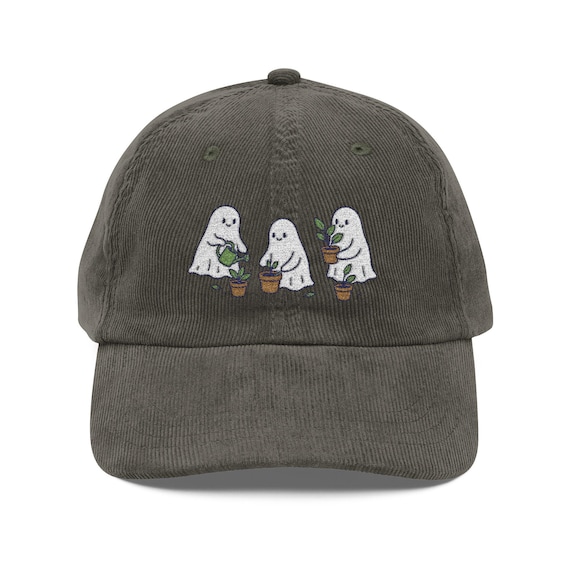 Ghost Gardening Corduroy Hat: Embroidered Plant Parent Cap