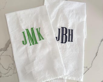 Op maat gemaakte keukendoeken met monogram, set van 2
