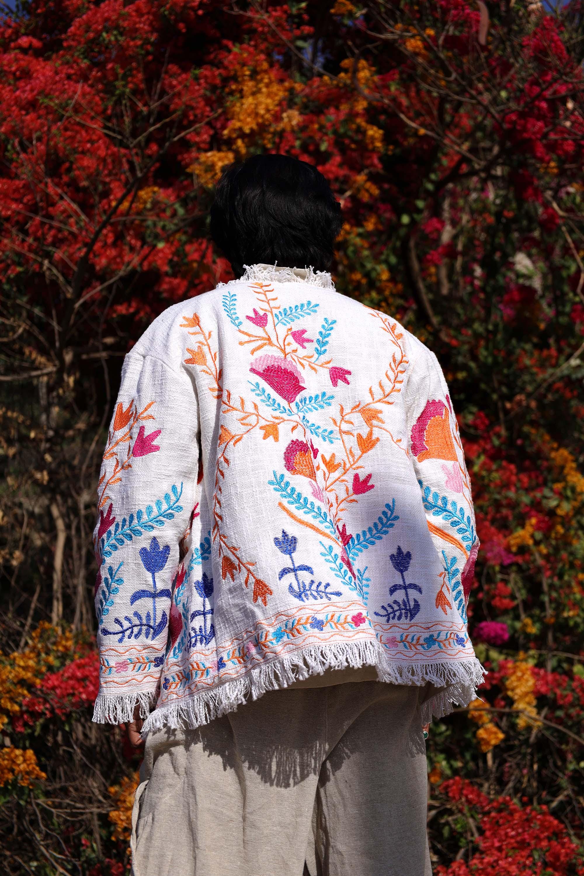 Spring Jacket, Boho Cotton Short Jacket, Colorful Summer Coat, Suzani Embroidered Jacket, Indian Jacket, Gift for Her, One size fits All