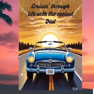 Vatertags-Oldtimer-Grußkarte, funkelndes Vintage-Fahrzeugdesign, Run-or-Die-Vatergeschenk, Vater-Geburtstags- oder Vatertagskarte