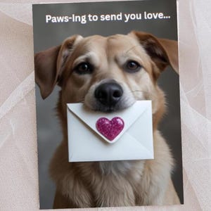 Thinking of You Hundekarte – Hundekarte mit Umschlag | Niedliche Ermutigungskarte | Haustier-inspirierte Grußkarte Paw-sitive Vibes