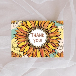 Fröhliche handgemachte Sonnenblumen-Dankeskarte - Schimmerndes Blumenbriefpapier - Sommerhelle Note