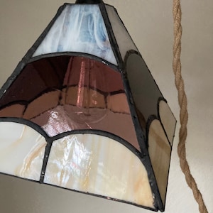 Modern stained glass hanging light