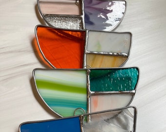 Modern Stained Glass Half Moon Suncatcher Ornaments Batch 2