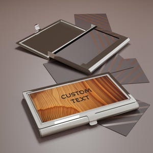 Woodgrain Visitenkartenhalter Benutzerdefinierte Kunst Professionelles Geschenk Büro Dekor Netzwerken Wesentliche Stilvolle Personalisierte Fall Einzigartige