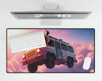 The Bus Gaming Desk Mat for Gamers, Colorful Desk Pad, Custom Mouse Pad, Computer Accessories, Stylish Workstation Decor