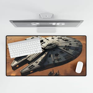 Millenium Falcon Gaming Desk Mat for Gamers, Colorful Desk Pad, Custom Mouse Pad, Computer Accessories, Stylish Workstation Decor