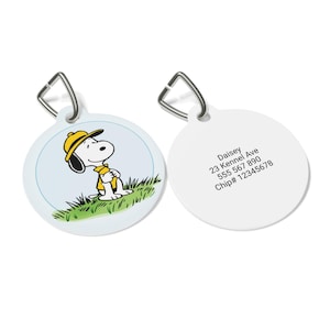 Various Name ID Tag Keyring, Bags, Pets Custom Cartoon Dog & Cat ID Tag with Unique Cartoon Animal Designs, Gift for Pet Lovers