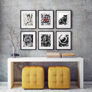 Wall Prints Baloo Jungle Book Mowgli Junglebook  Set of 6 Jungle Book Characters Print At Home Nursery Childs Room Art