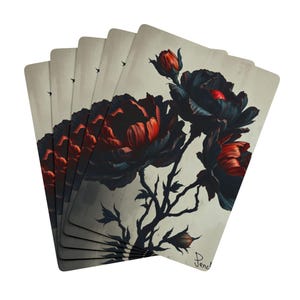 Künstlerische Poker Spielkarten - Einzigartiges Geschenk für Spieleabend, Vintage Blumenmuster, Kasino Liebhaber, Sammelkarten, Lustige Geschenkidee