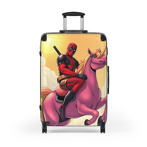 Epic Deadpool Unicorn Suitcase, 3 sizes - Fun Luggage for Comic Fans, Travel Lovers, Gift for Birthdays, Holidays, Adventure Getaways