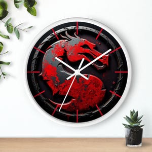 Reloj de pared Mortal Kombat, diseño inspirador, decoración del hogar, pieza de arte de pared, exhibición, cocina, decoración de cómics, reloj de pared, estilo moderno, sala de estar