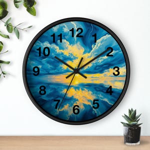 Sunset Wall Clock Design Inspiration Home Decor Wall Art Piece Display Kitchen Accent Ocean Decoration Wall Timepiece Modern Style Living