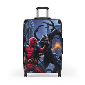 Epic Character Carry-On Luggage 3 sizes, Marvel-Themed Suitcase, Travel Bag, Comic Book Luggage, Ideal for Fans, Bold Design for Adventures