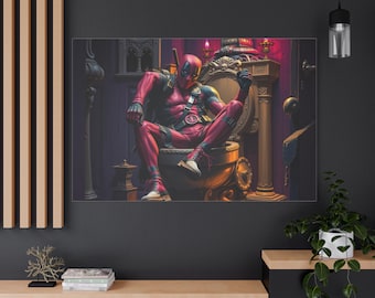 Stampa su tela di Deadpool, elegante decorazione da parete per la casa, opera d'arte su tela, idea regalo estetica moderna, stampa da parete con fumetti, opera d'arte a fumetti