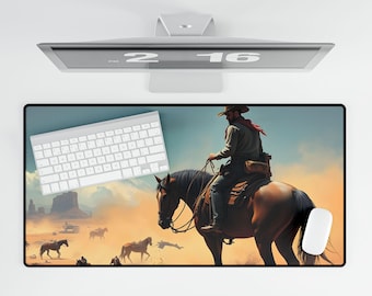 Podkładka pod biurko Red Dead Western Gaming dla graczy, kolorowa podkładka na biurko, niestandardowa podkładka pod mysz, akcesoria komputerowe, stylowy wystrój stanowiska pracy