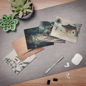 Tarjetas estéticas vintage coreanas, impresiones artísticas inspiradas en Joseon, regalo de arte coreano