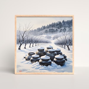 Schneebedeckte Jangdokdae koreanische Winter-Ruhe, eine koreanische Winterszene, schneebedeckte Gläser von Korea