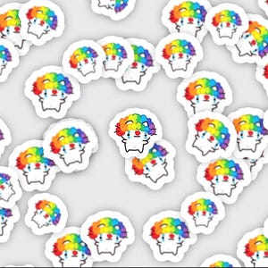 Silly Doodle Cats Sticker Sheet - 8 Cute and Funny Hand-Drawn Cat Stickers