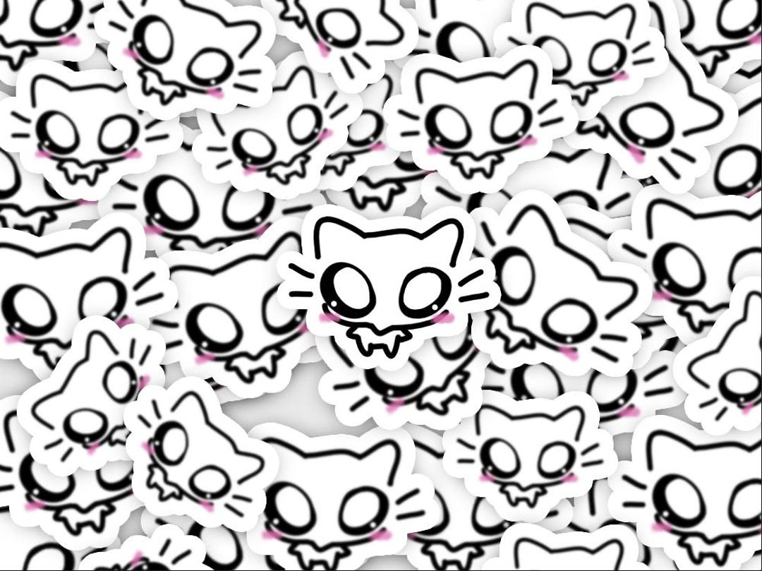 Doodle Cat Sticker Sheet: 8 Funny Hand-drawn Stickers - Etsy