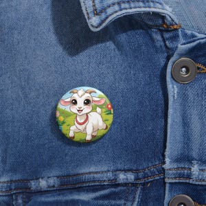 Custom Pin Buttons - Whimsical Goat Design, Cute Accessory, Unique Gift, Kids Party Favors, Animal Lovers, Fun Fashion Statement