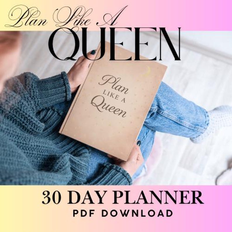 Plan Like a Queen – Celestial Planner (30-day Printable PDF) - Etsy