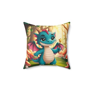 Whimsical Dragon Pillow, Cozy Home Decor, Fantasy Decor, Kids Room Accessory, Gift for Dragon Lovers, Magical Nursery Accent
