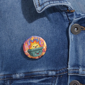 Custom Pin Buttons - Cute Fire Emoji, Fun Art for Backpacks, Unique Gifts, Funny Badges for Events, Quirky Party Supplies