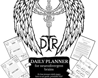 ADHD Friendly Daily Planner Pages: Emo Grunge Printable (Digital Download)