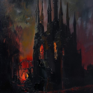 Draculas Schloss VI. Gothic Digital Kunst Download | Dark Fantasy Wandkunst | Druckbare Makaber Dekor - Sofort Download | NoctisVanta