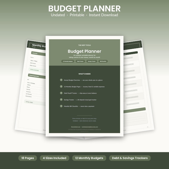 Sage Green Budget Planner Printable