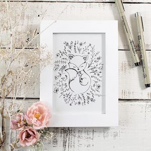 Fox and Florals | Printable for Standard Frame Sizes