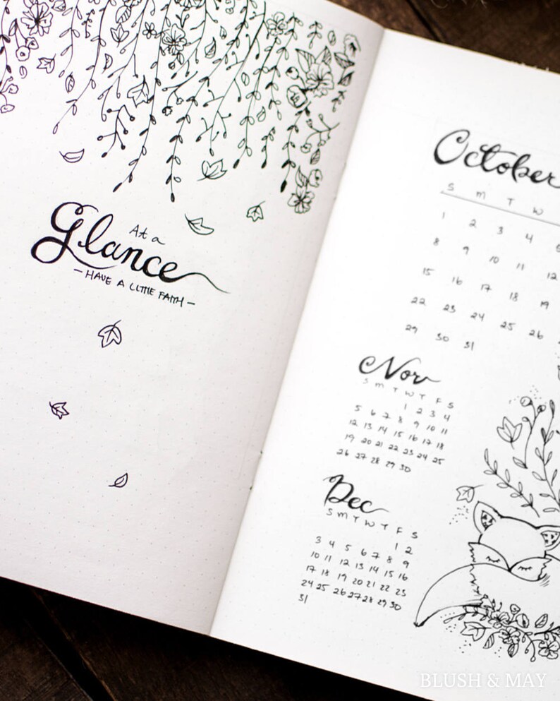 Full Blank Set up Printable for Journal or Planner Owl image 3