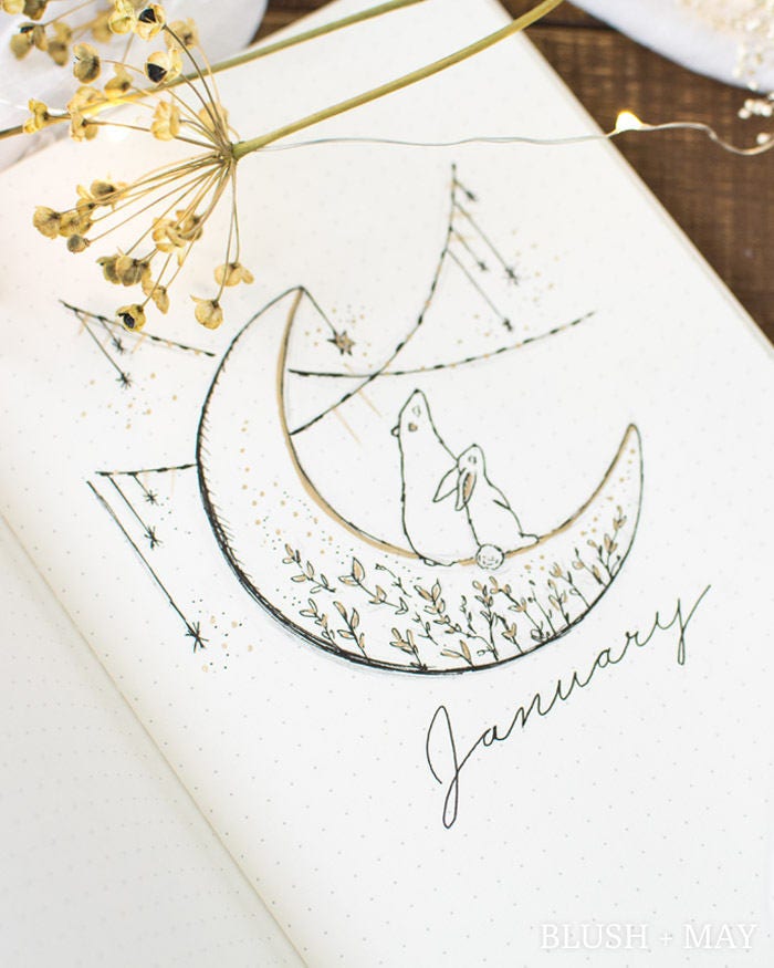 Blank and January Printable for Journal or Planner Bear and | Etsy