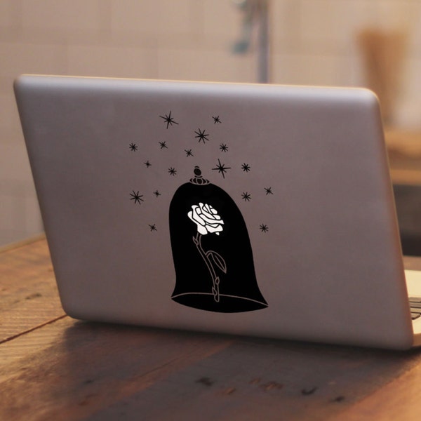 Beauty and the Beast Rose Macbook Sticker