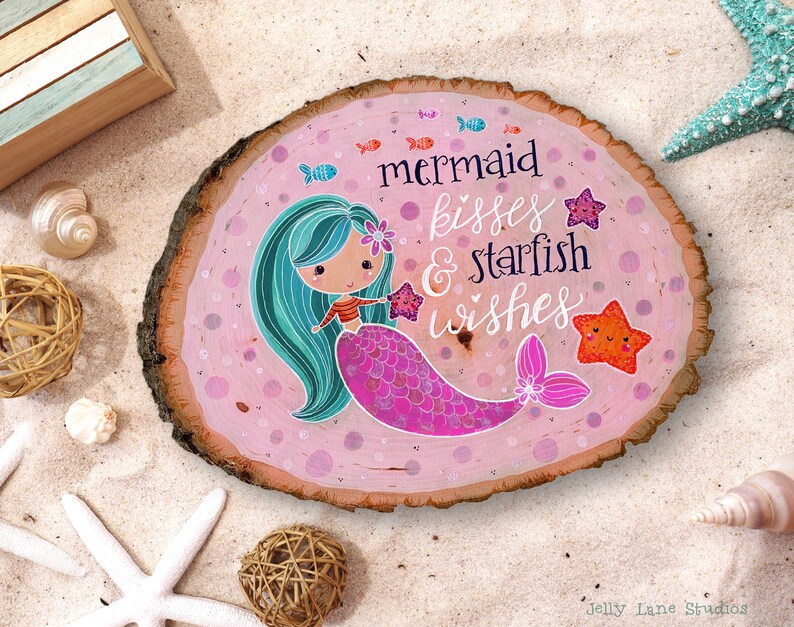 Mermaid Name Sign Personalized Mermaid Wall Decor Wall Art Etsy