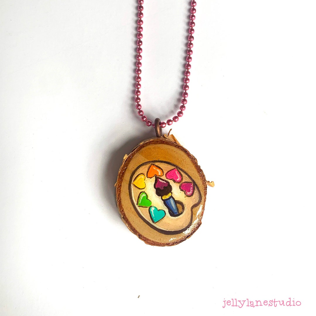 Art Teacher Gift, Paint Palette Necklace, Artist Jewelry, Cute Art