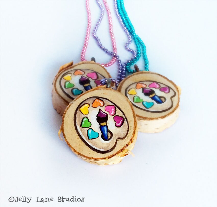 FUSTMW Artist Paint Palette Necklace – Colorful Painter Jewelry Gift For Art Teachers & Students - View #3
