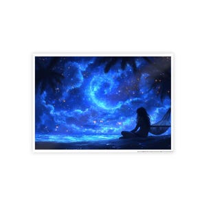 Sternenhimmel, Wanddekoration, verträumte Drucke für Schlafzimmer, ätherische Nachthimmel-Illustration, Geschenk für Naturliebhaber, mystisches Wohndekor