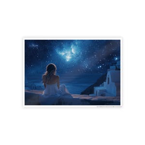 Sternenklare Nacht Glanz Poster | Kosmische Kunst Druck, Himmlische Wand Dekoration, Nachthimmel Poster, Ästhetische Dekoration für den Raum, Geschenk für Weltall Liebhaber