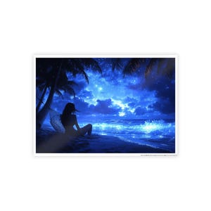 Verträumtes Ozean-Hochglanz Poster - Serenity Art für Wohnkultur, Küstenwandkunst, Strandvibe, Geschenk für Ozeanliebhaber