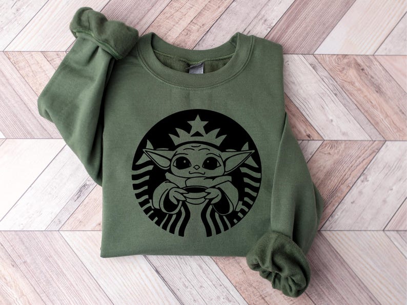 Star Wars Baby Yoda Shirt, Starbucks Yoda Shirt, Coffee Lover Gift, Star Wars Disney Shirt, Mandalorian T-shirt, Disney Baby Yoda Shirt 352 image 3