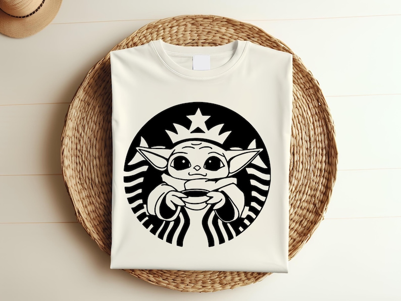 Star Wars Baby Yoda Shirt, Starbucks Yoda Shirt, Coffee Lover Gift, Star Wars Disney Shirt, Mandalorian T-shirt, Disney Baby Yoda Shirt 352 image 1