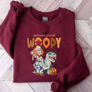 Disney Spooky Vibes Toy Story Woody Shirt, Disney Woody Custom Name Halloween Sweatshirt, Mummy Toy Story Woody Tee, Spooky Season, a183 image 5