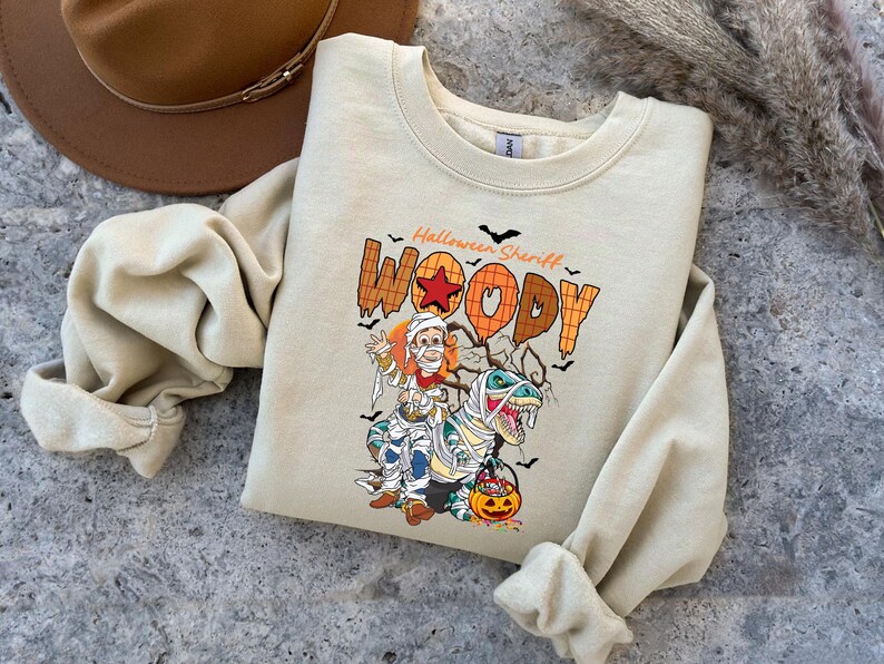 Disney Spooky Vibes Toy Story Woody Shirt, Disney Woody Custom Name Halloween Sweatshirt, Mummy Toy Story Woody Tee, Spooky Season, a183 image 2