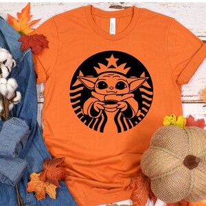Star Wars Baby Yoda Shirt, Starbucks Yoda Shirt, Coffee Lover Gift, Star Wars Disney Shirt, Mandalorian T-shirt, Disney Baby Yoda Shirt 352 image 6