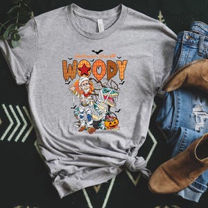 Disney Spooky Vibes Toy Story Woody Shirt, Disney Woody Custom Name Halloween Sweatshirt, Mummy Toy Story Woody Tee, Spooky Season, a183 image 6
